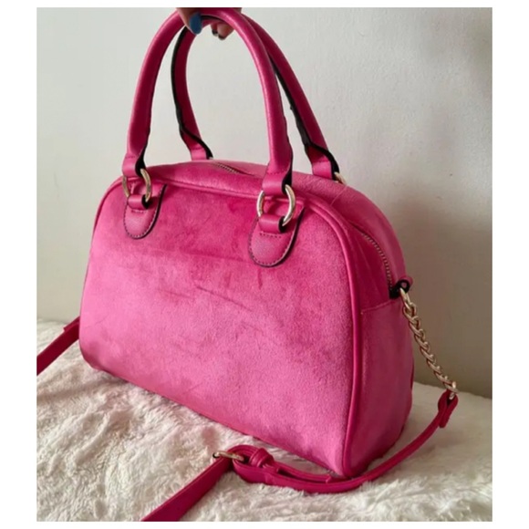 ❣️SOLD❣️ NEW Juicy Couture Free Love Heritage Bowler Satchel Crossbody Hot Pink - Picture 9 of 13